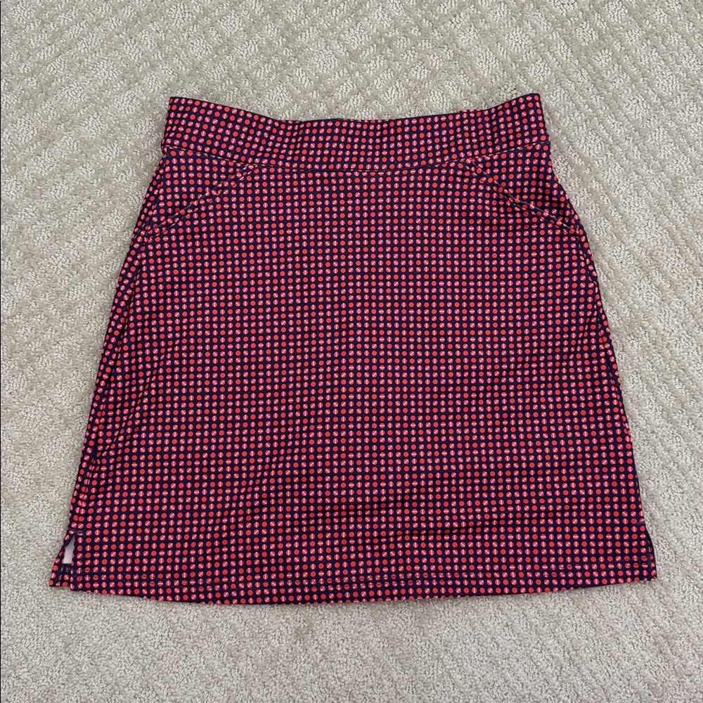 Peter Millar Red and Blue Patterned Skirt